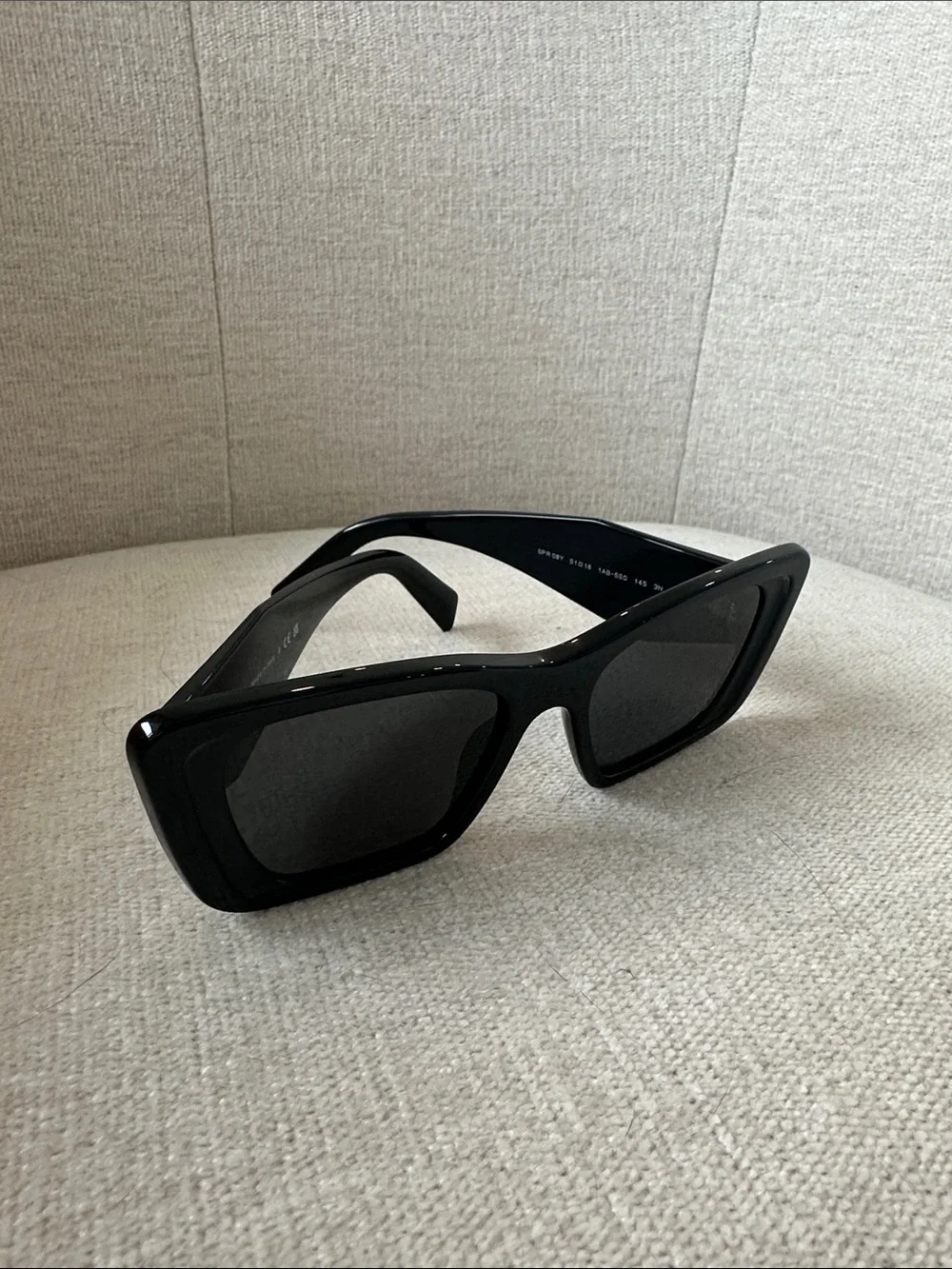 Prada Black Oversized Angular Sunglasses